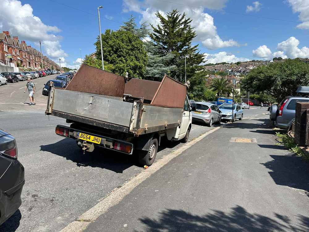 Photograph of BG54 JHU - a White Volkswagen T-Sporter parked in Hollingdean by a non-resident. The twelfth of thirty-two photographs supplied by the residents of Hollingdean.