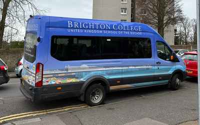 YP68 VUD, a Blue Ford Transit parked in Hollingdean