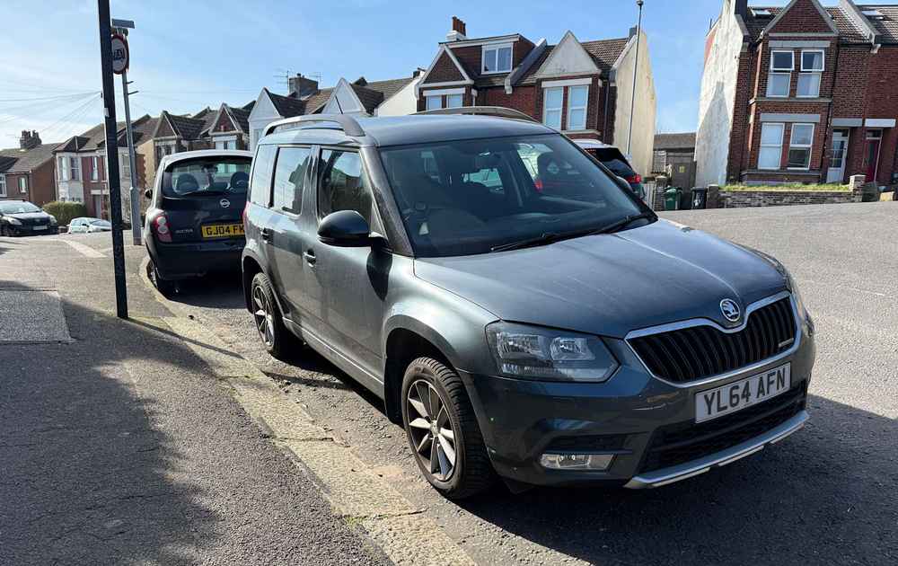 Photograph of YL64 AFN - a Grey Skoda Yeti parked in Hollingdean by a non-resident. The third of ten photographs supplied by the residents of Hollingdean.