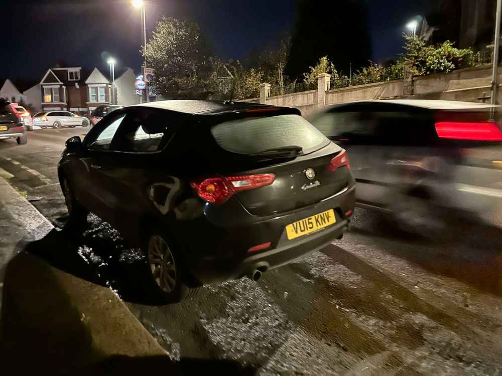 Photograph of VU15 KNV - a Black Alfa Romeo Giulietta parked in Hollingdean by a non-resident. The eighth of thirty-four photographs supplied by the residents of Hollingdean.