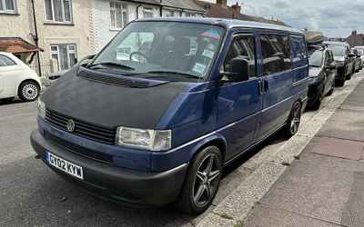 GY02 KYW, a Blue Volkswagen Transporter parked in Hollingdean
