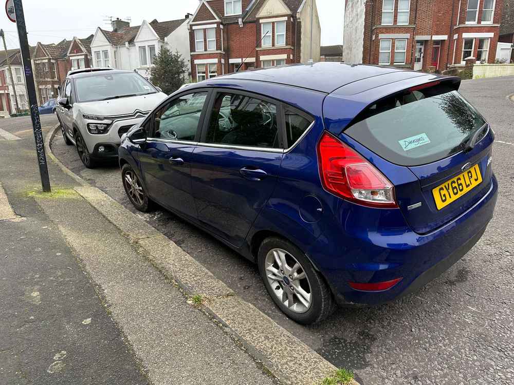 Photograph of GY66 LPJ - a Blue Ford Fiesta parked in Hollingdean by a non-resident. 