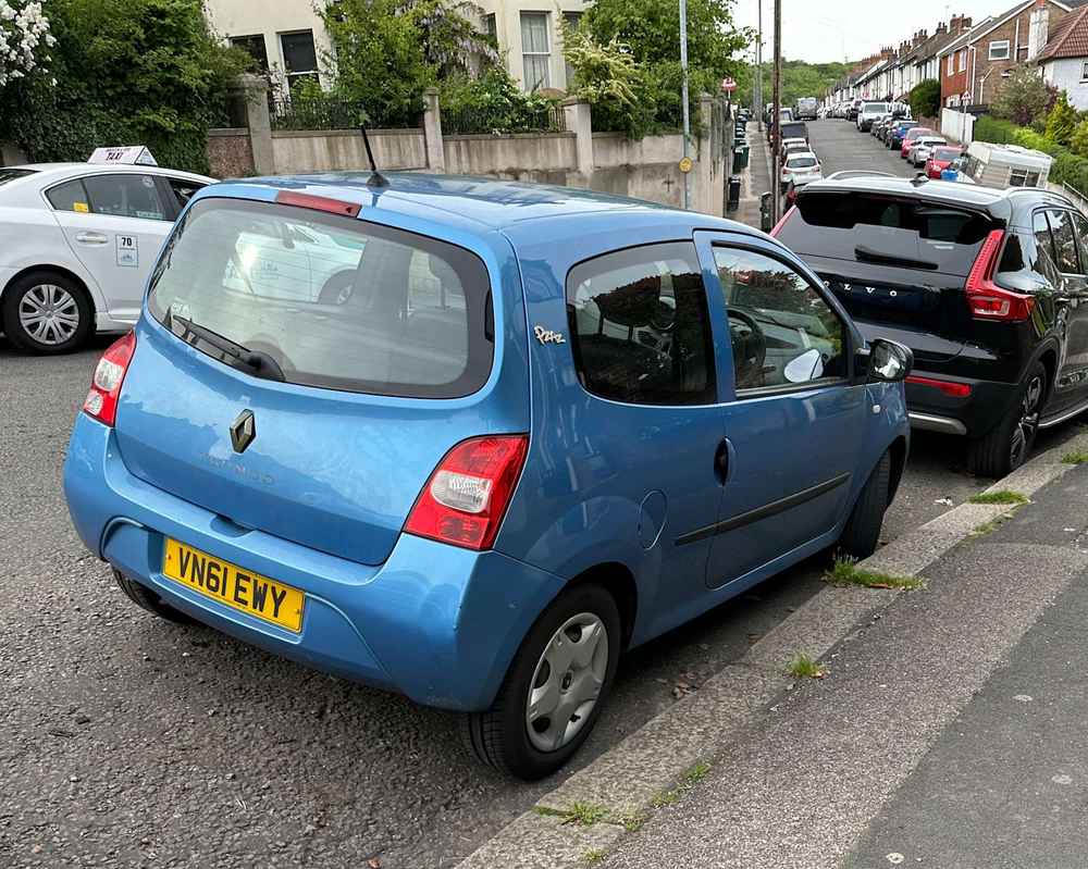Photograph of VN61 EWY - a Blue Renault Twingo parked in Hollingdean by a non-resident. 