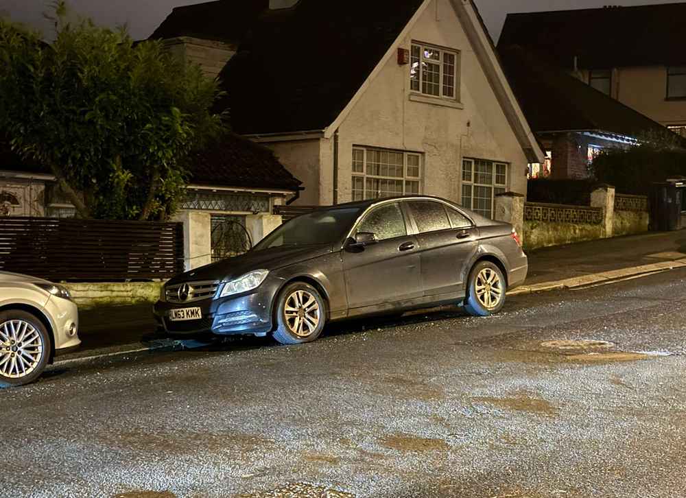 Photograph of LM63 KMK - a Black Mercedes C Class parked in Hollingdean by a non-resident who uses the local area as part of their Brighton commute. The twelfth of twelve photographs supplied by the residents of Hollingdean.