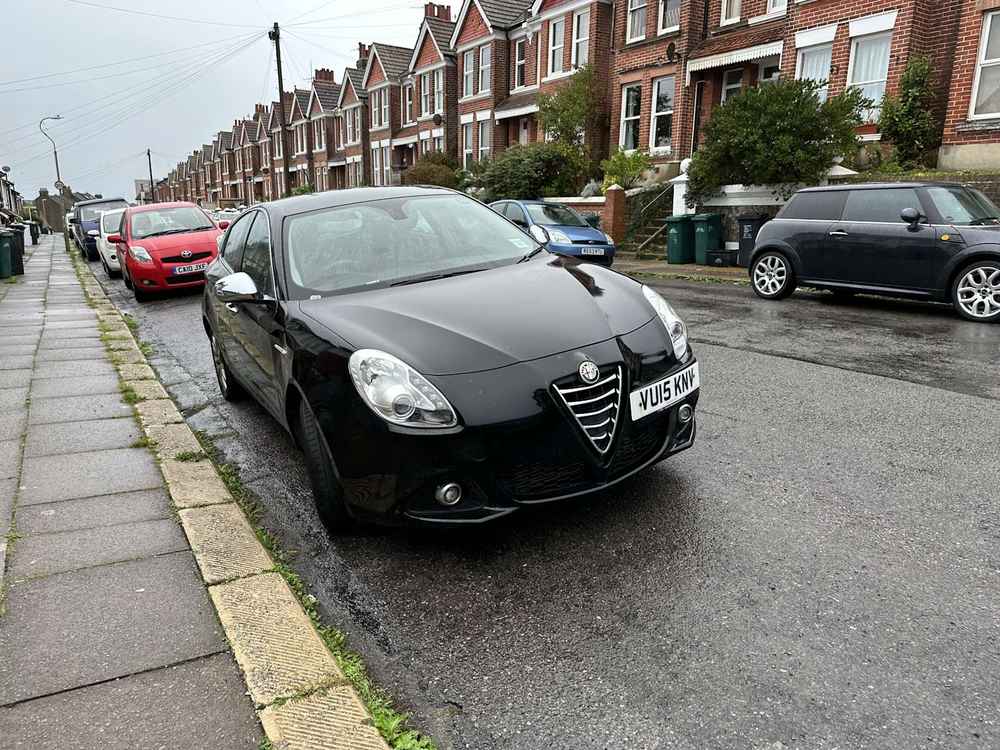 Photograph of VU15 KNV - a Black Alfa Romeo Giulietta parked in Hollingdean by a non-resident. The fifth of thirty-four photographs supplied by the residents of Hollingdean.