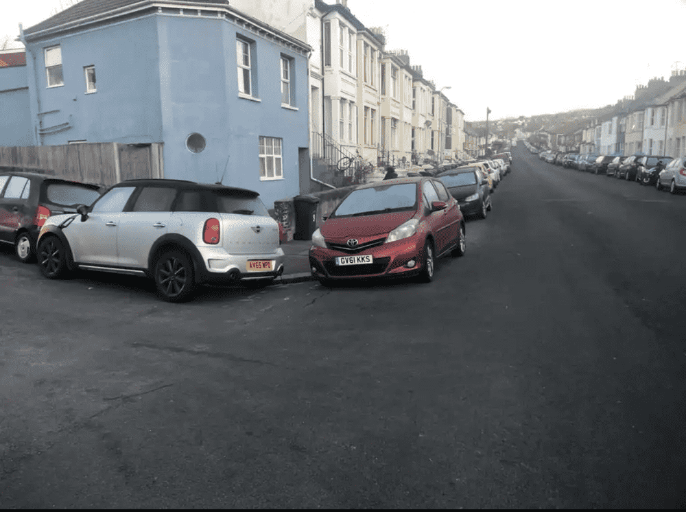 Photograph of GV61 KKS - a Red Toyota Aygo parked in Hollingdean. 