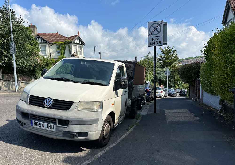 Photograph of BG54 JHU - a White Volkswagen T-Sporter parked in Hollingdean by a non-resident. The tenth of thirty-two photographs supplied by the residents of Hollingdean.