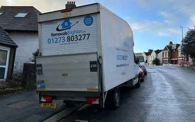 RK15 DMU, a White Mercedes Sprinter parked in Hollingdean