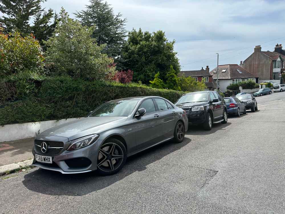 Photograph of FJ68 WHX - a Grey Mercedes C Class parked in Hollingdean by a non-resident. The tenth of thirteen photographs supplied by the residents of Hollingdean.