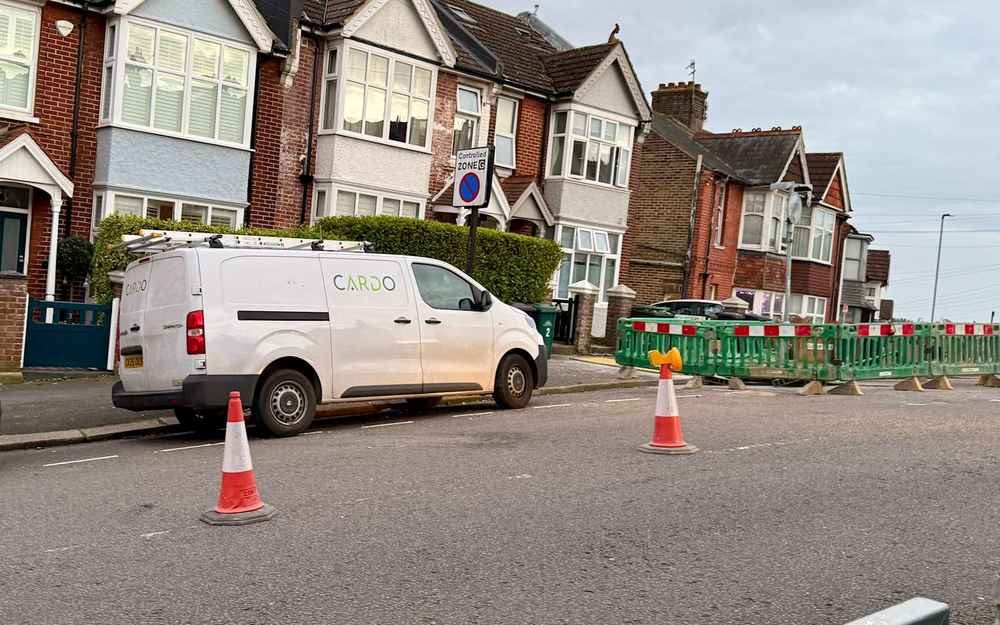 Photograph of CK25 OUS - a White Citroen Dispatch parked in Hollingdean by a non-resident. The second of two photographs supplied by the residents of Hollingdean.