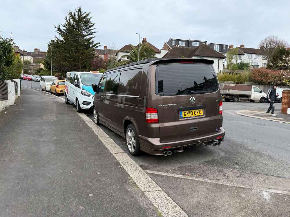 Photograph of GY10 UYU - a Brown Volkswagen Transporter camper van parked in Hollingdean by a non-resident. The thirteenth of sixteen photographs supplied by the residents of Hollingdean.