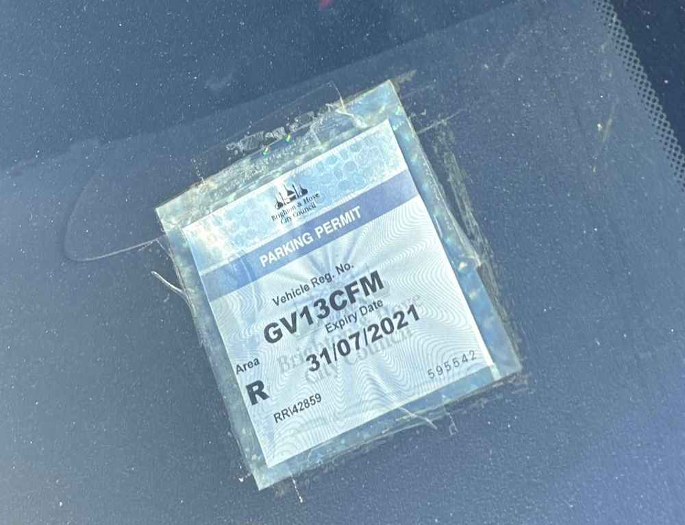 Photograph of GV13 CFM - a Blue Hyundai i10 parked in Hollingdean by a non-resident, and potentially abandoned. The first of two photographs supplied by the residents of Hollingdean.