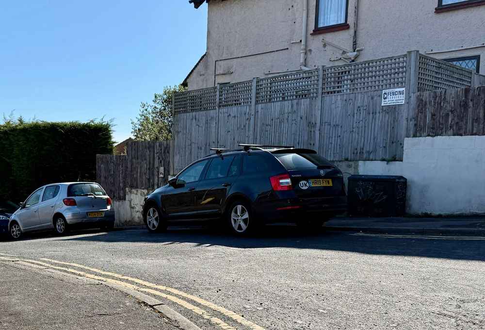 Photograph of HR19 FYW - a Black Skoda Octavia parked in Hollingdean by a non-resident. The fourth of eleven photographs supplied by the residents of Hollingdean.