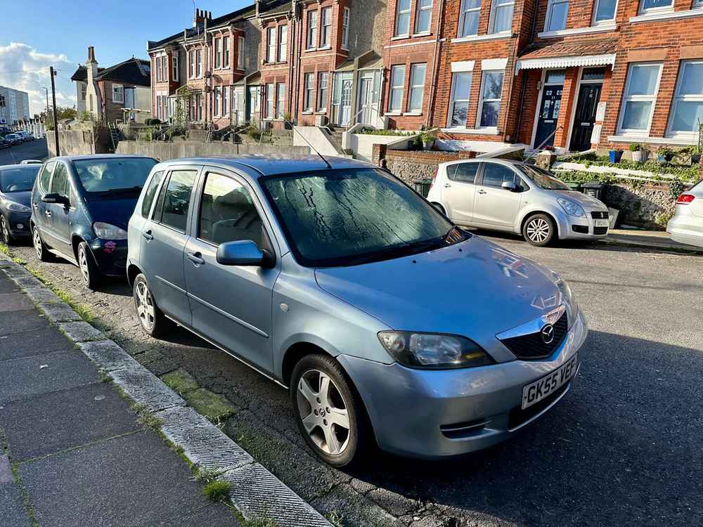 Photograph of GK55 VEF - a Silver Mazda 2 parked in Hollingdean by a non-resident. The eighth of nine photographs supplied by the residents of Hollingdean.