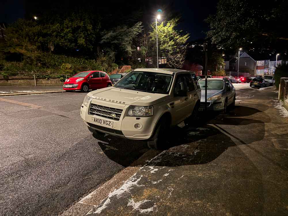 Photograph of AK10 VGZ - a White Land Rover Freelander parked in Hollingdean by a non-resident. The thirteenth of thirteen photographs supplied by the residents of Hollingdean.