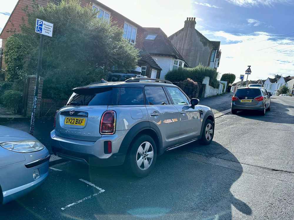 Photograph of GY23 BXF - a Grey Mini Countryman parked in Hollingdean by a non-resident who uses the local area as part of their Brighton commute. The fourth of thirty-three photographs supplied by the residents of Hollingdean.
