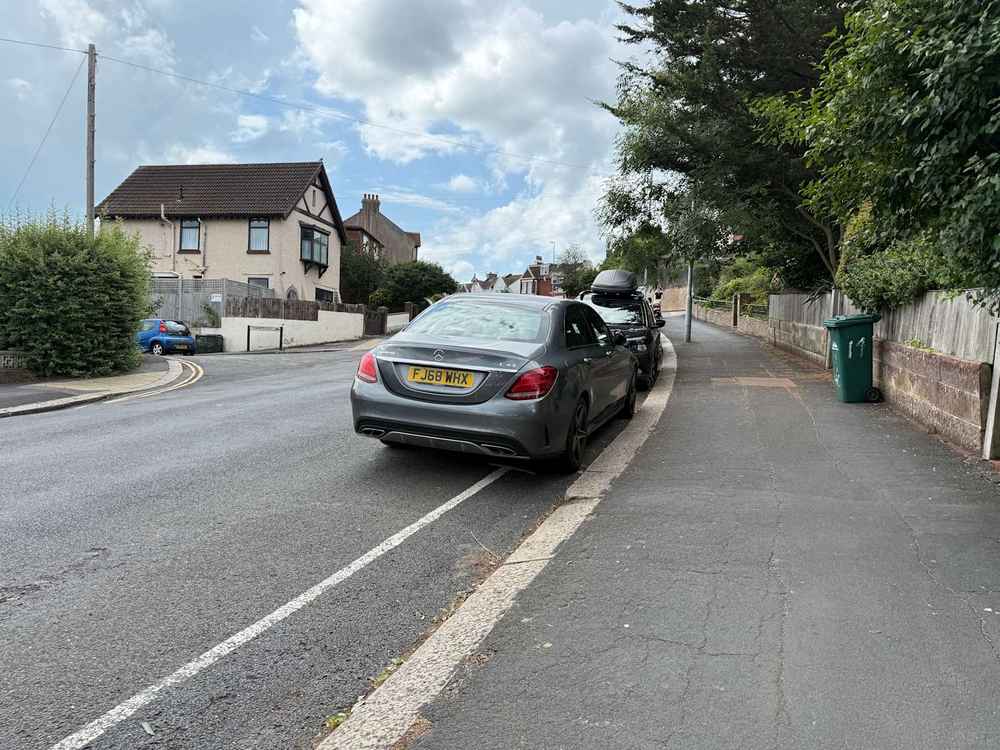 Photograph of FJ68 WHX - a Grey Mercedes C Class parked in Hollingdean by a non-resident. The twenty-first of twenty-eight photographs supplied by the residents of Hollingdean.