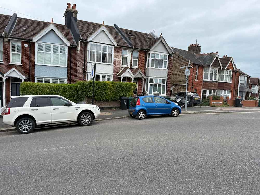 Photograph of LS60 UCA - a Blue Peugeot 107 parked in Hollingdean by a non-resident. The twentieth of thirty photographs supplied by the residents of Hollingdean.