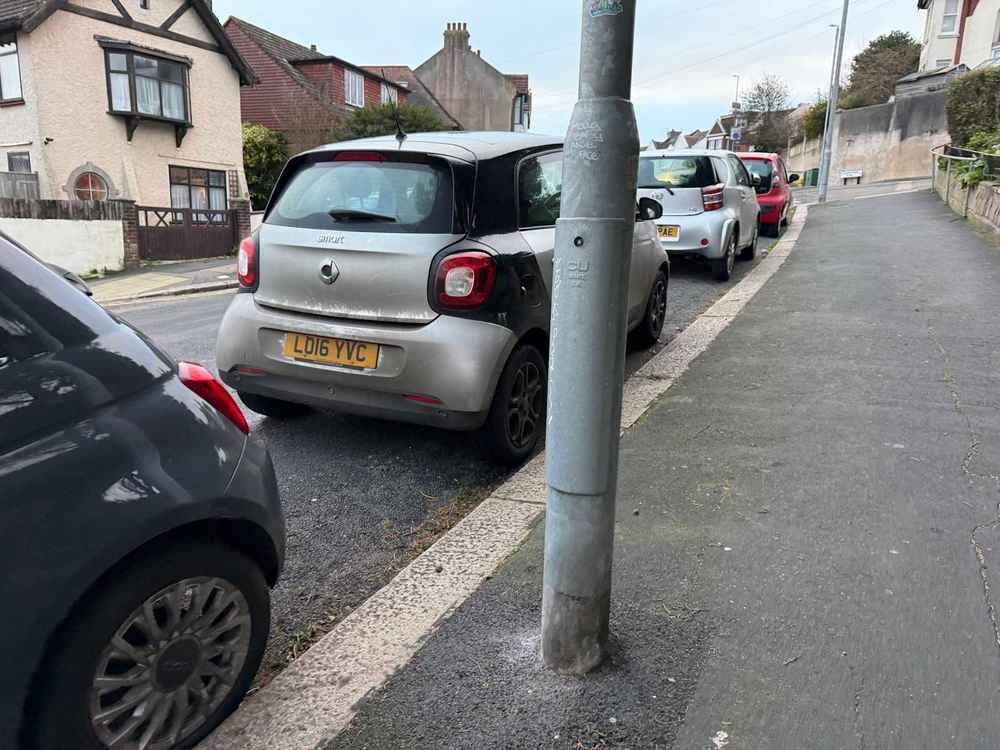 Photograph of LO16 YVC - a Silver Smart ForFour parked in Hollingdean by a non-resident. The fifth of seven photographs supplied by the residents of Hollingdean.
