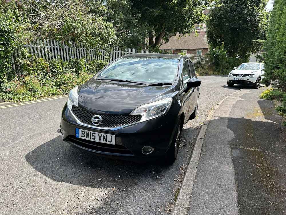 Photograph of BW15 VNJ - a Black Nissan Note parked in Hollingdean by a non-resident who uses the local area as part of their Brighton commute. The twenty-first of twenty-two photographs supplied by the residents of Hollingdean.