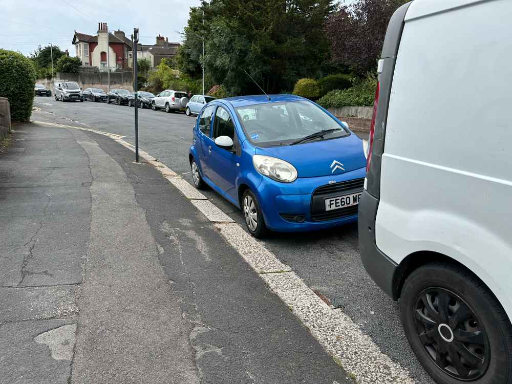 Photograph of FE60 WEC - a Blue Citroen C1 parked in Hollingdean by a non-resident. The sixteenth of sixteen photographs supplied by the residents of Hollingdean.