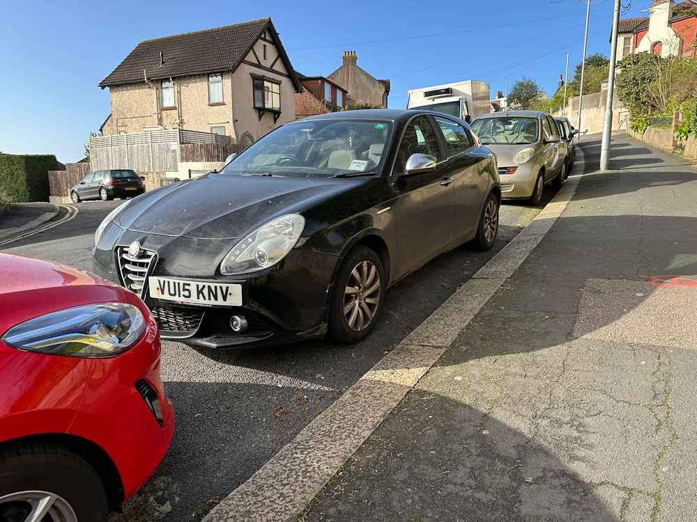 Photograph of VU15 KNV - a Black Alfa Romeo Giulietta parked in Hollingdean by a non-resident. The twelfth of thirty-four photographs supplied by the residents of Hollingdean.
