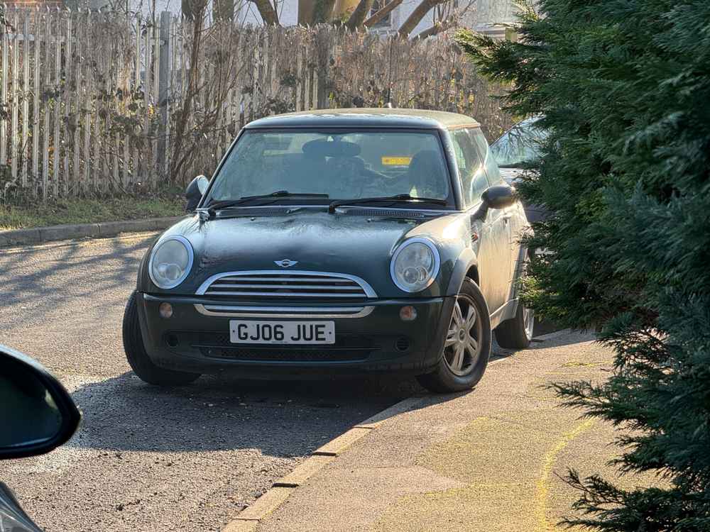 Photograph of GJ06 JUE - a Green Mini Cooper parked in Hollingdean by a non-resident. The twentieth of twenty photographs supplied by the residents of Hollingdean.