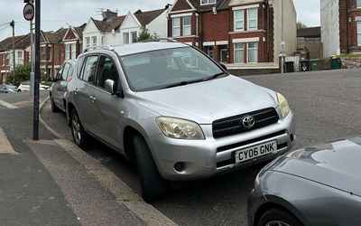 CY06 GNK, a Silver Toyota RAV4 parked in Hollingdean