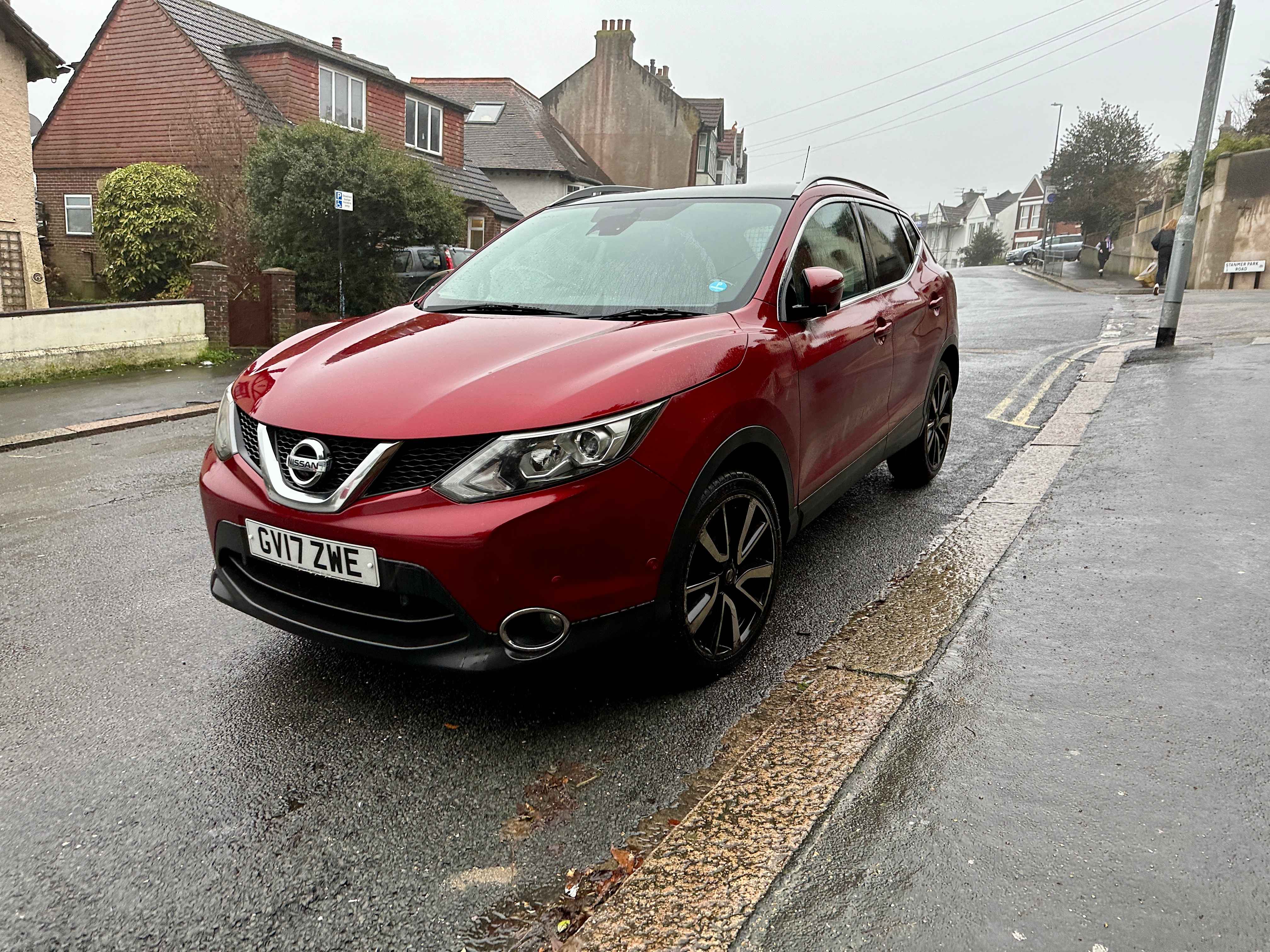 Photograph of GV17 ZWE - a Red Nissan Qashqai parked in Hollingdean by a non-resident. The fourth of four photographs supplied by the residents of Hollingdean.