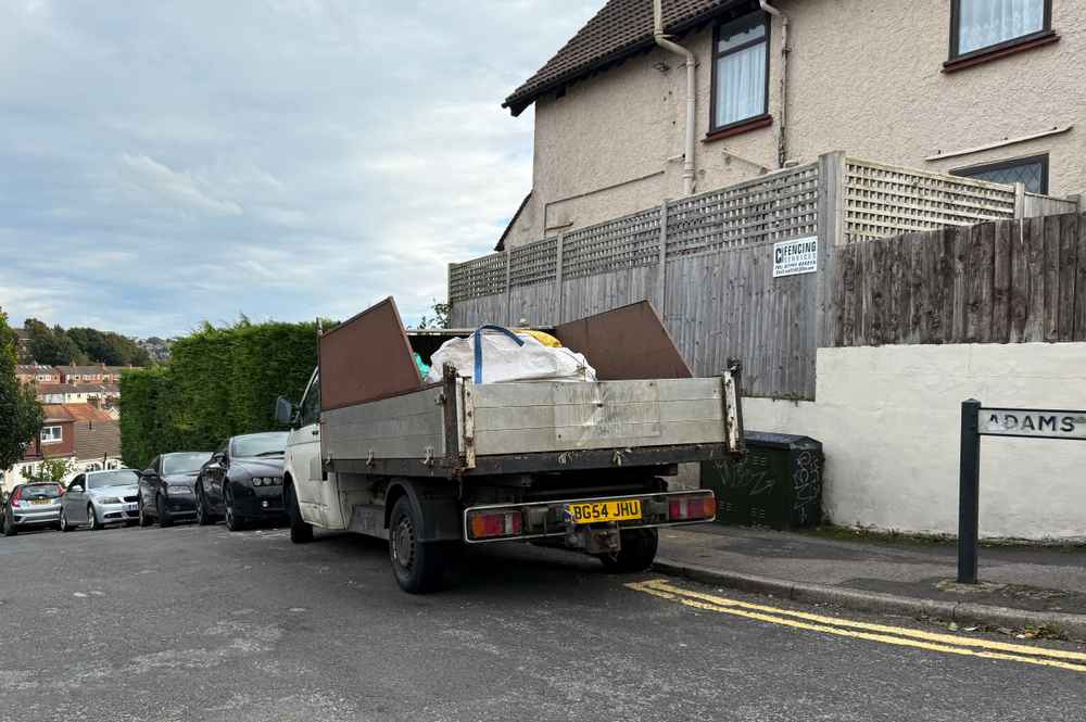 Photograph of BG54 JHU - a White Volkswagen T-Sporter parked in Hollingdean by a non-resident. The fourteenth of fifteen photographs supplied by the residents of Hollingdean.