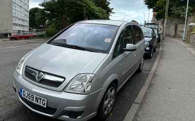 GJ59 NTG, a Silver Vauxhall Meriva parked in Hollingdean