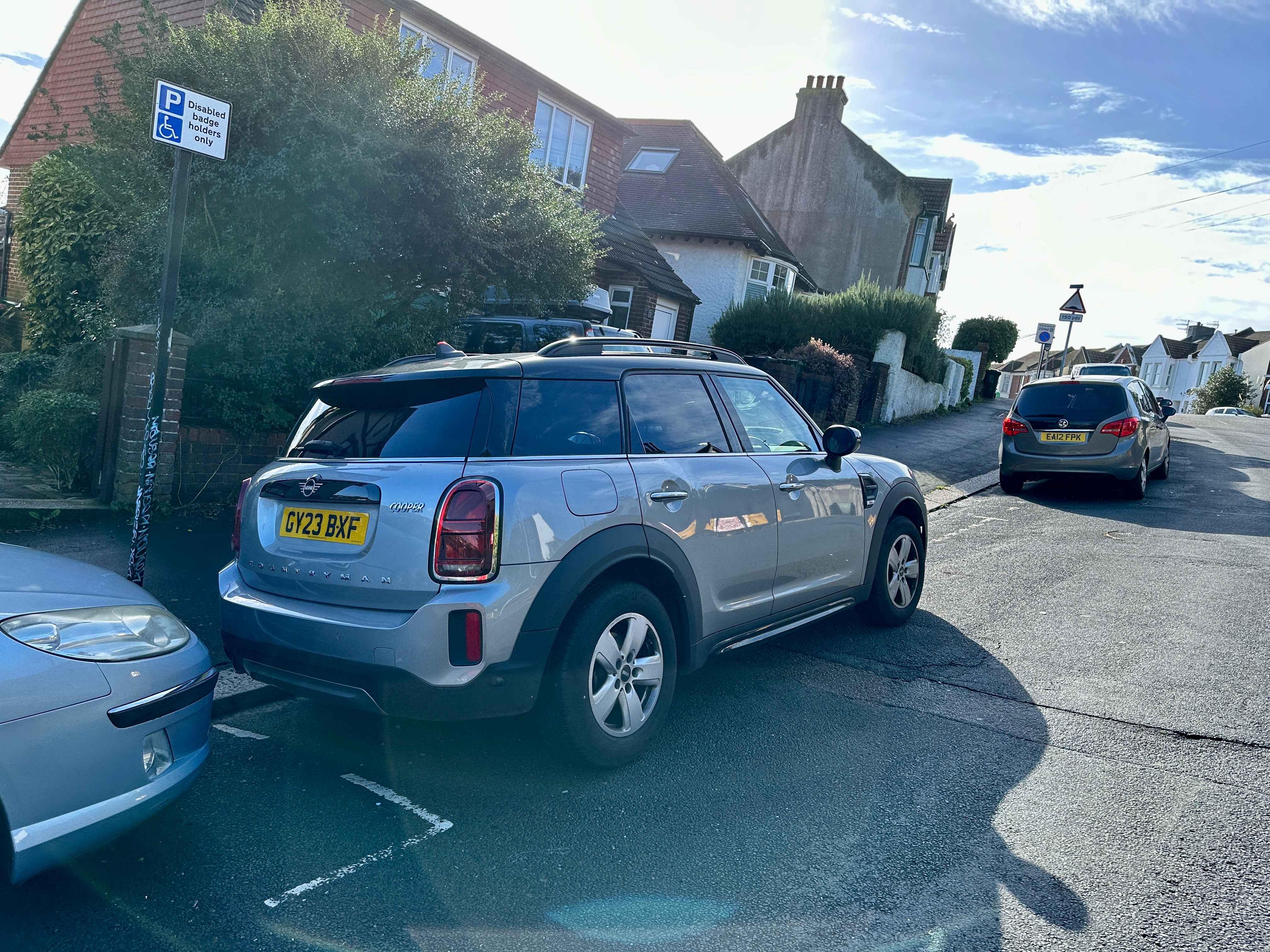 Photograph of GY23 BXF - a Grey Mini Countryman parked in Hollingdean by a non-resident who uses the local area as part of their Brighton commute. The fourth of eight photographs supplied by the residents of Hollingdean.