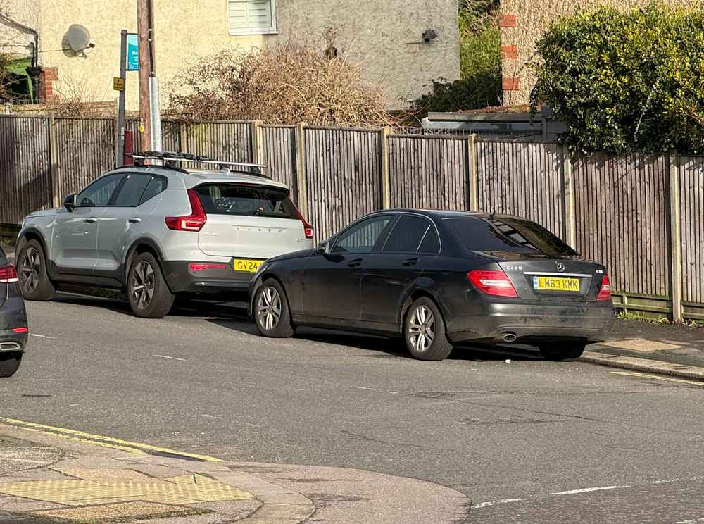 Photograph of LM63 KMK - a Black Mercedes C Class parked in Hollingdean by a non-resident who uses the local area as part of their Brighton commute. The eleventh of eleven photographs supplied by the residents of Hollingdean.