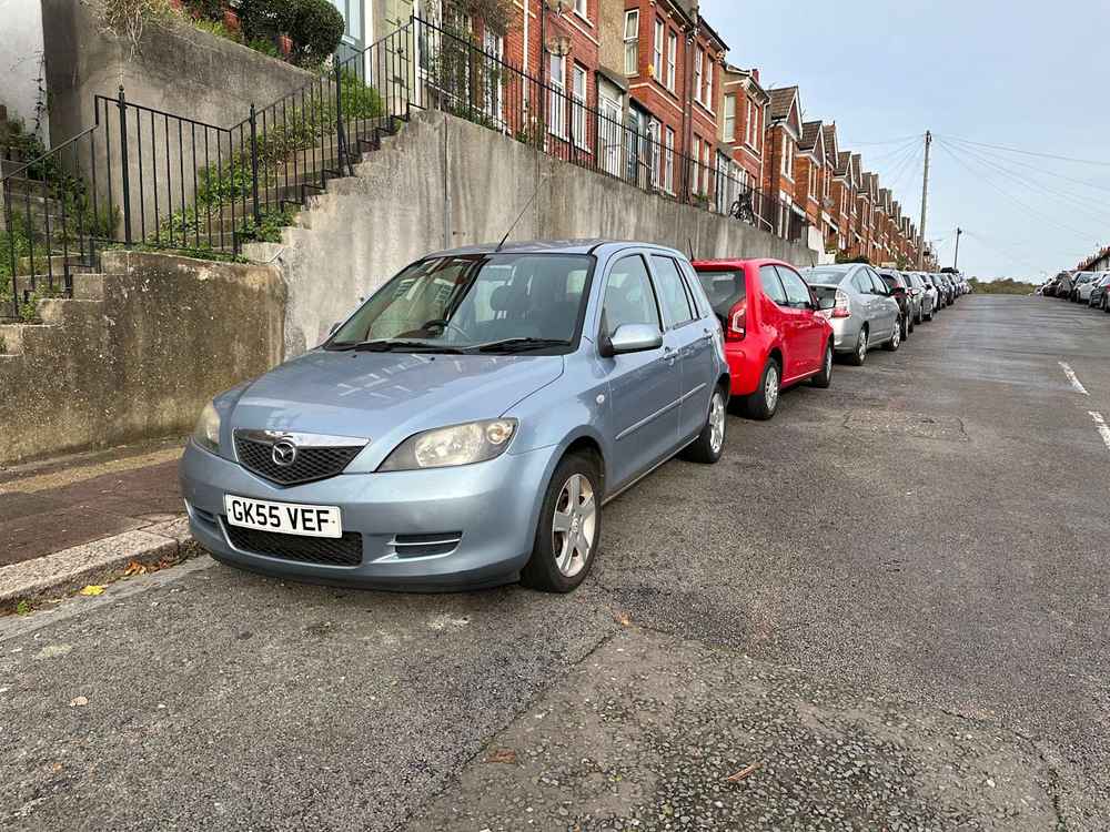 Photograph of GK55 VEF - a Silver Mazda 2 parked in Hollingdean by a non-resident. The seventh of nine photographs supplied by the residents of Hollingdean.