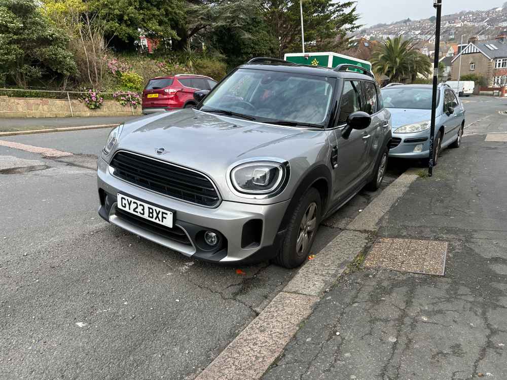 Photograph of GY23 BXF - a Grey Mini Countryman parked in Hollingdean by a non-resident who uses the local area as part of their Brighton commute. The ninth of twelve photographs supplied by the residents of Hollingdean.