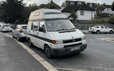 P344 XAD, a Beige Volkswagen Transporter parked in Hollingdean