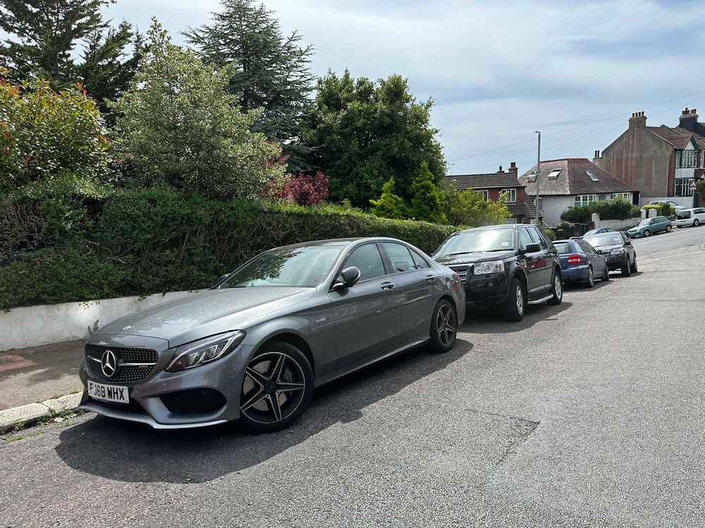 Photograph of FJ68 WHX - a Grey Mercedes C Class parked in Hollingdean by a non-resident. The tenth of twenty-eight photographs supplied by the residents of Hollingdean.