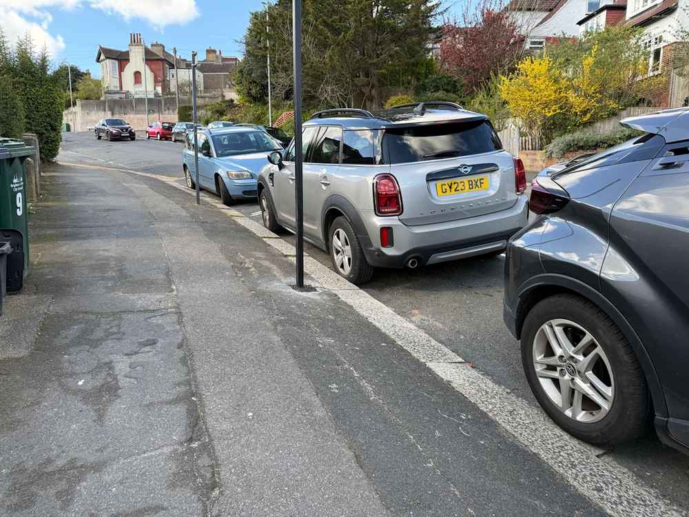 Photograph of GY23 BXF - a Grey Mini Countryman parked in Hollingdean by a non-resident who uses the local area as part of their Brighton commute. The thirty-fifth of thirty-five photographs supplied by the residents of Hollingdean.