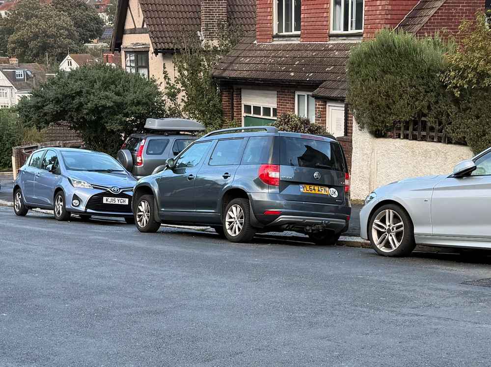 Photograph of YL64 AFN - a Grey Skoda Yeti parked in Hollingdean by a non-resident. The tenth of ten photographs supplied by the residents of Hollingdean.