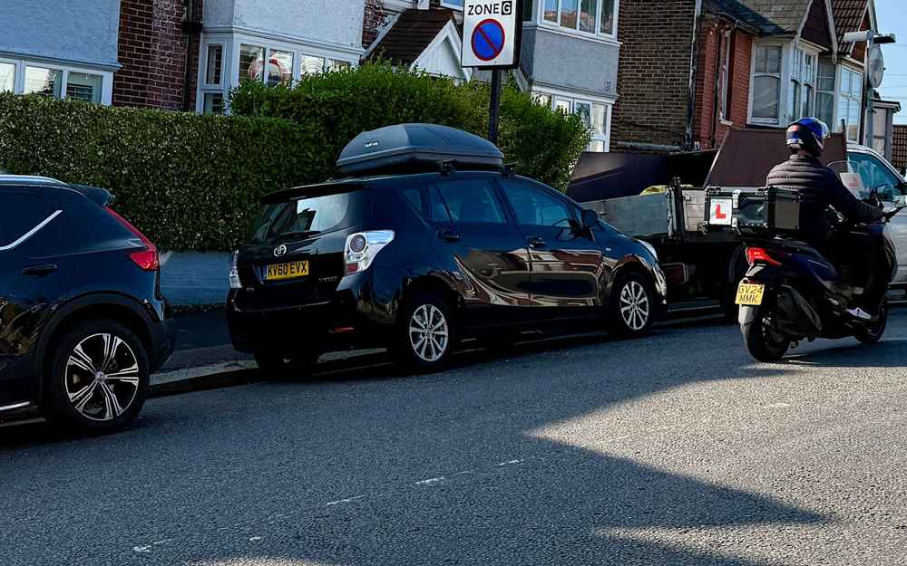 Photograph of KV60 EVX - a Black Toyota Verso parked in Hollingdean by a non-resident. The fourth of five photographs supplied by the residents of Hollingdean.