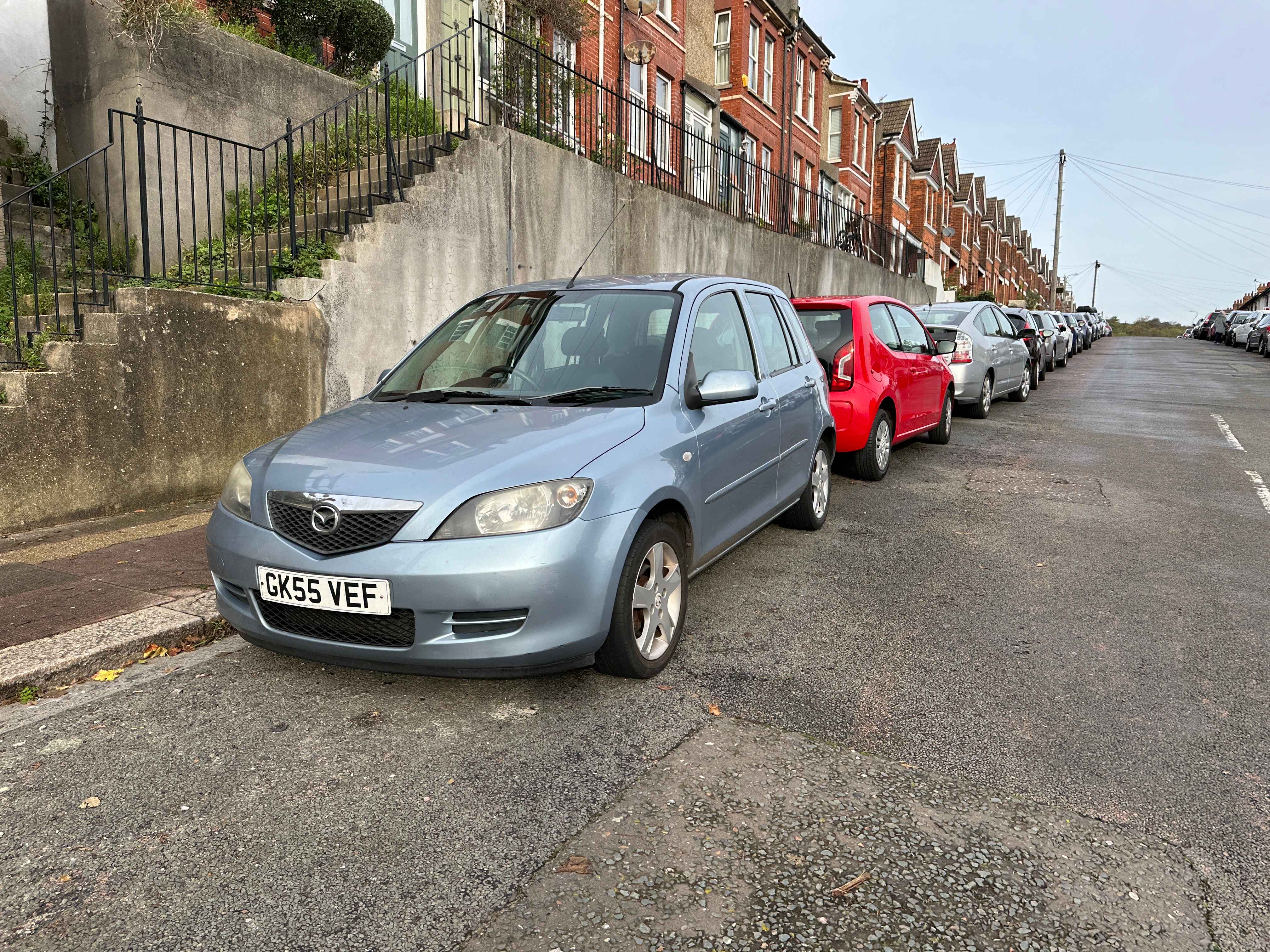 Photograph of GK55 VEF - a Silver Mazda 2 parked in Hollingdean by a non-resident. The seventh of nine photographs supplied by the residents of Hollingdean.