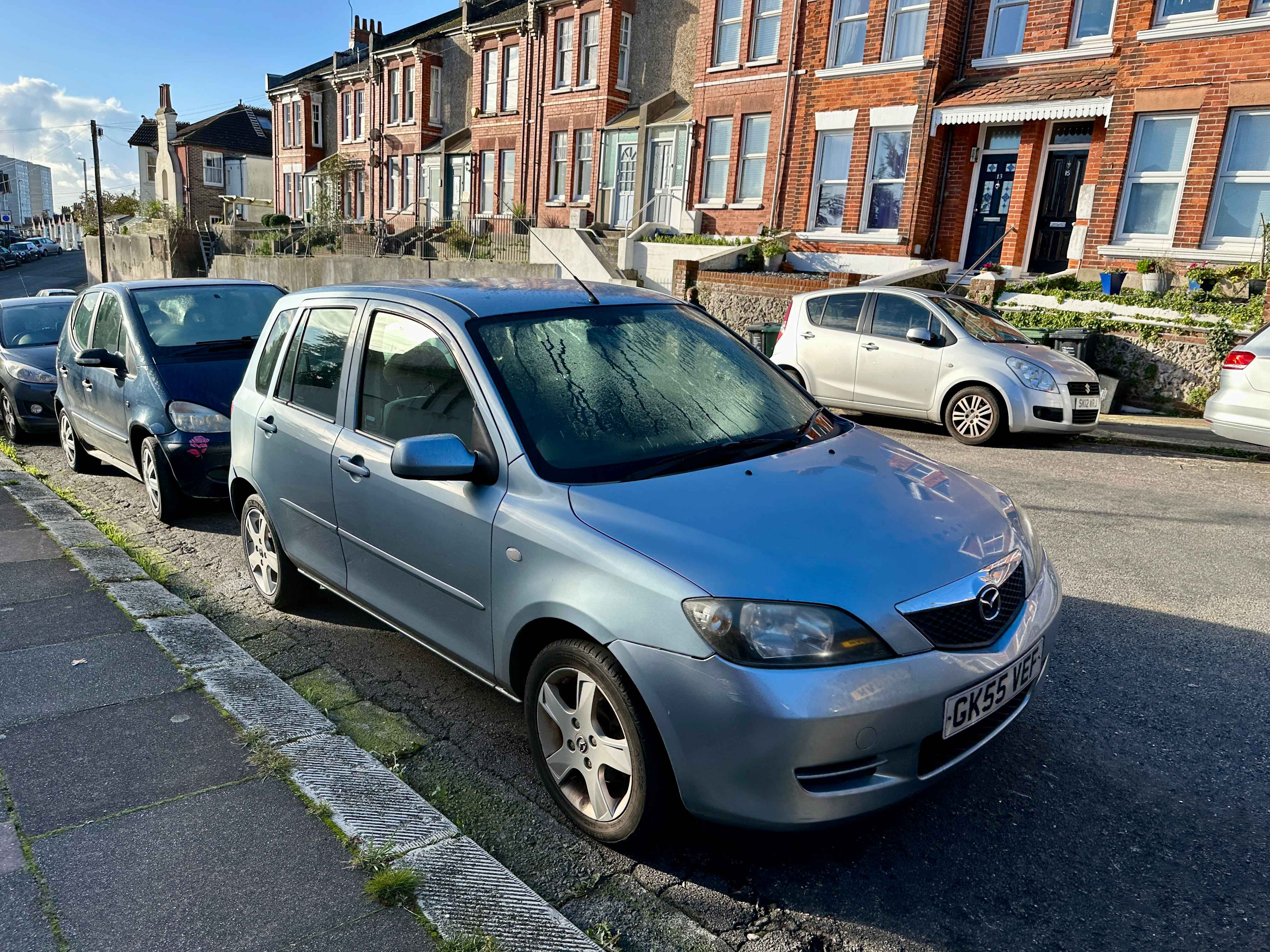 Photograph of GK55 VEF - a Silver Mazda 2 parked in Hollingdean by a non-resident. The eighth of nine photographs supplied by the residents of Hollingdean.