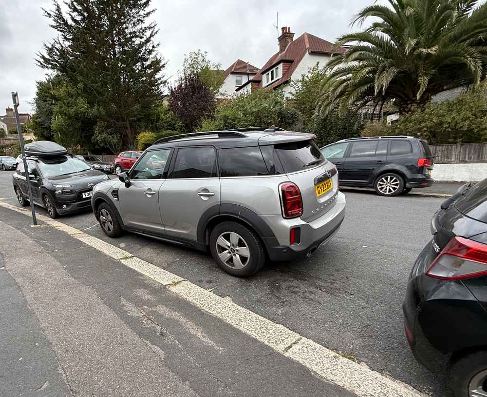 Photograph of GY23 BXF - a Grey Mini Countryman parked in Hollingdean by a non-resident who uses the local area as part of their Brighton commute. The fourteenth of twenty-eight photographs supplied by the residents of Hollingdean.