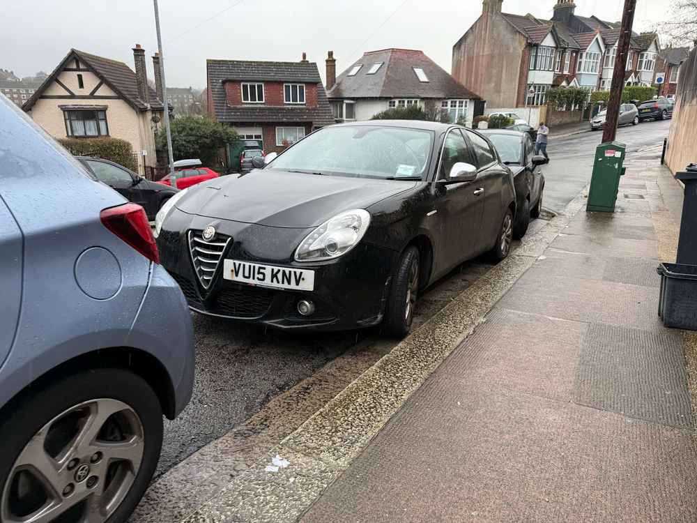Photograph of VU15 KNV - a Black Alfa Romeo Giulietta parked in Hollingdean by a non-resident. The thirty-fourth of thirty-four photographs supplied by the residents of Hollingdean.