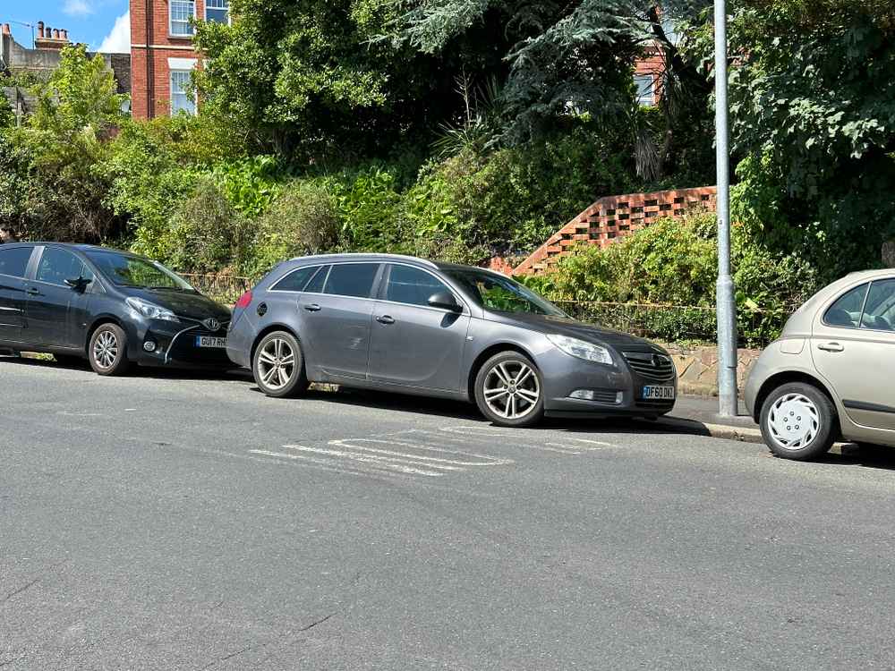 Photograph of DF60 DWZ - a Grey Vauxhall Insignia parked in Hollingdean by a non-resident. The sixteenth of nineteen photographs supplied by the residents of Hollingdean.