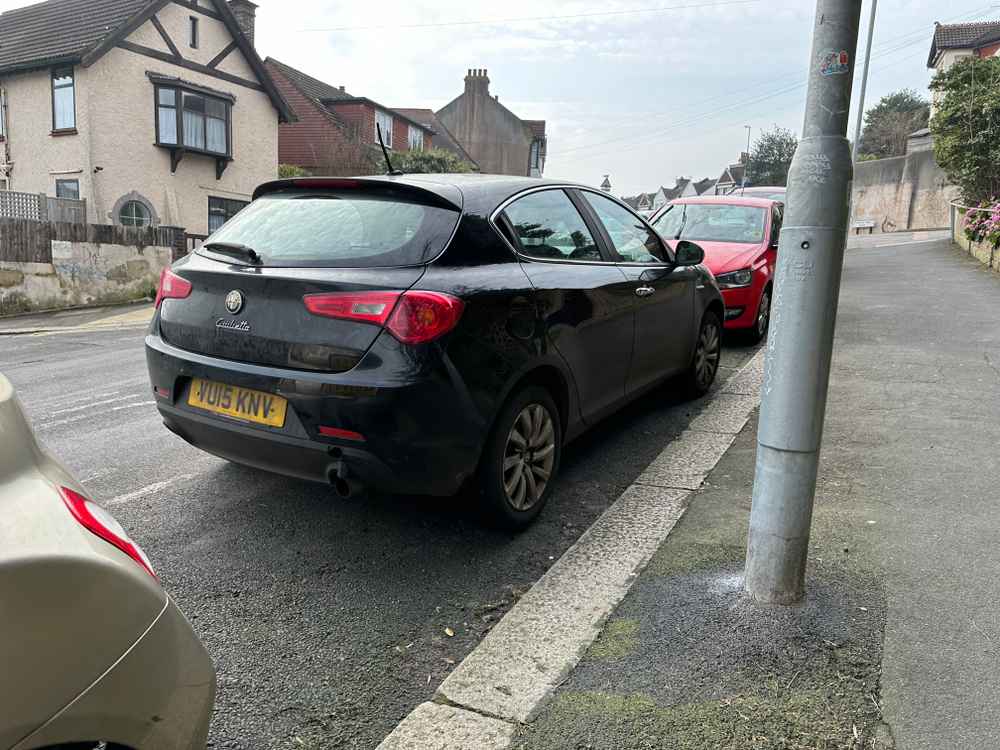 Photograph of VU15 KNV - a Black Alfa Romeo Giulietta parked in Hollingdean by a non-resident. The eleventh of fifteen photographs supplied by the residents of Hollingdean.