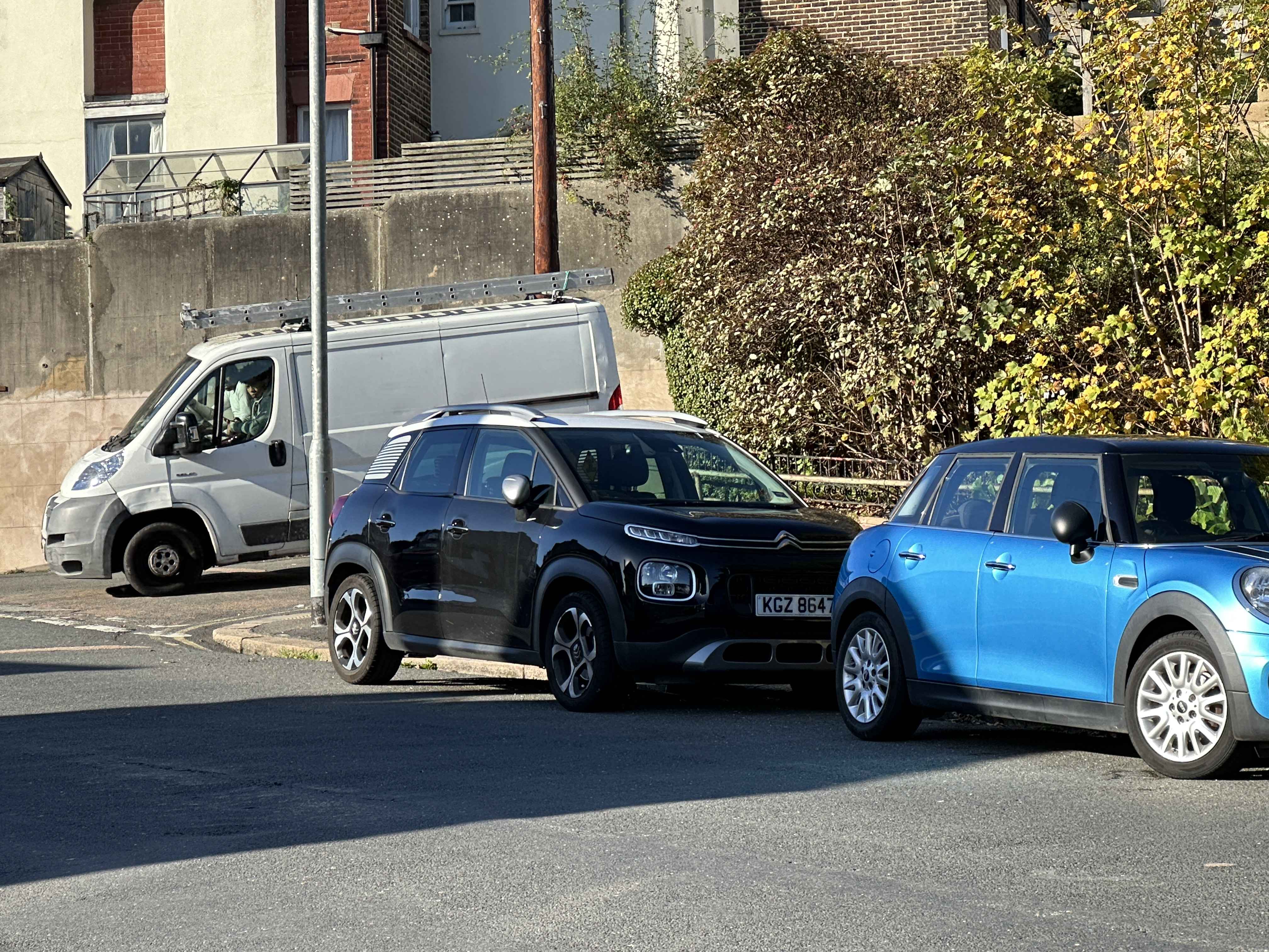 Photograph of KGZ 8647 - a Black Citroen C3 parked in Hollingdean by a non-resident who uses the local area as part of their Brighton commute. The third of five photographs supplied by the residents of Hollingdean.