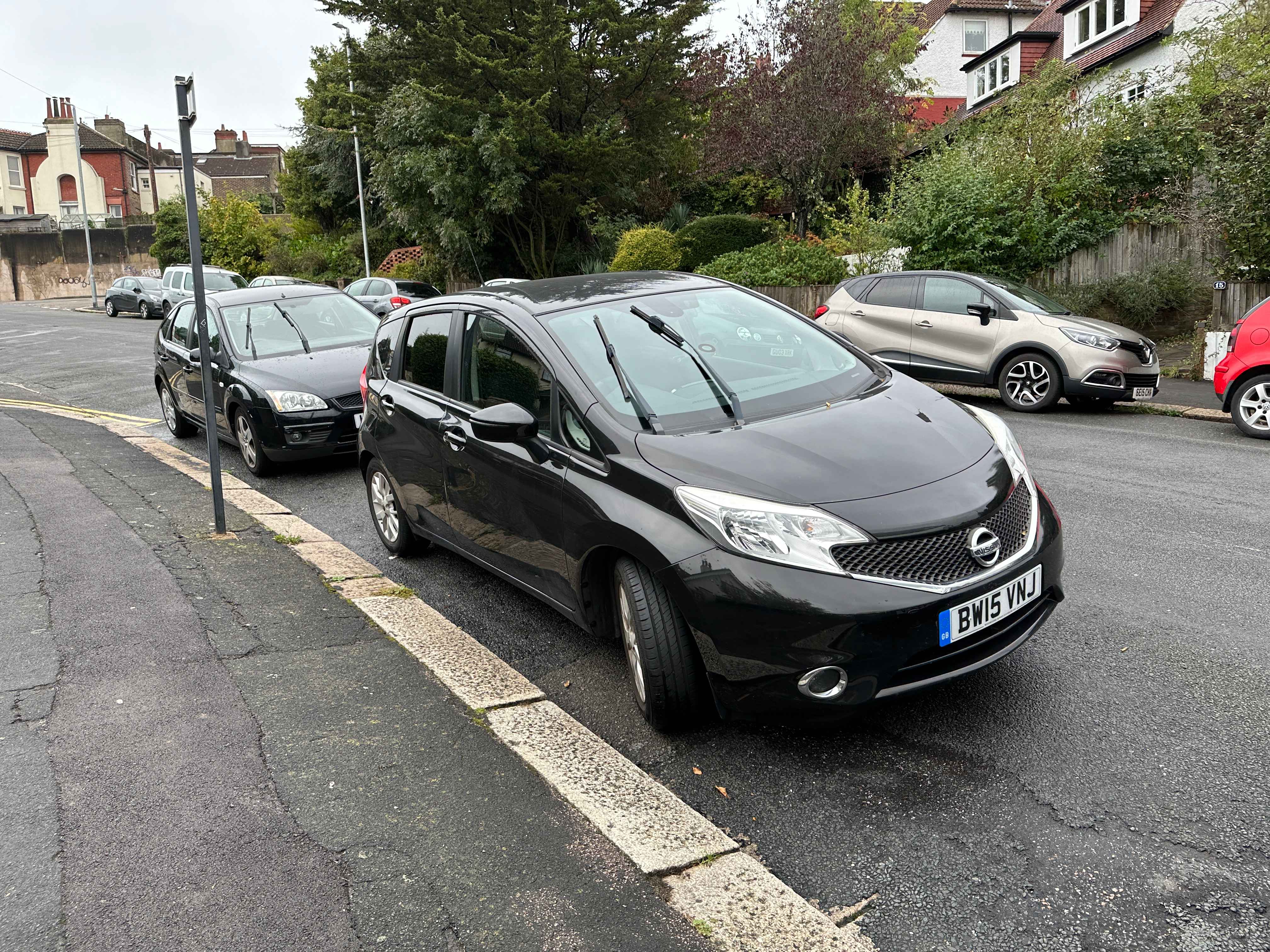 Photograph of BW15 VNJ - a Black Nissan Note parked in Hollingdean by a non-resident who uses the local area as part of their Brighton commute. The ninth of fifteen photographs supplied by the residents of Hollingdean.
