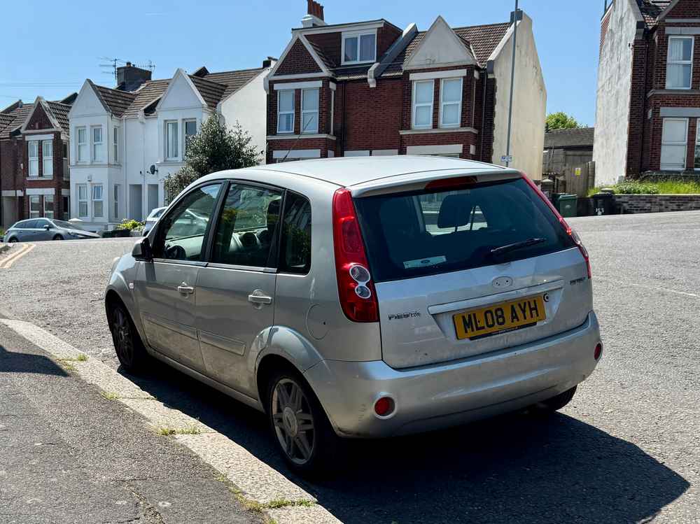 Photograph of ML08 AYH - a Silver Ford Fiesta parked in Hollingdean by a non-resident. The fourth of four photographs supplied by the residents of Hollingdean.