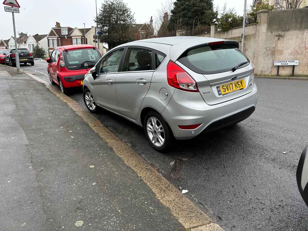 Photograph of SV17 KSY - a Silver Ford Fiesta parked in Hollingdean by a non-resident. The third of three photographs supplied by the residents of Hollingdean.